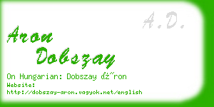 aron dobszay business card